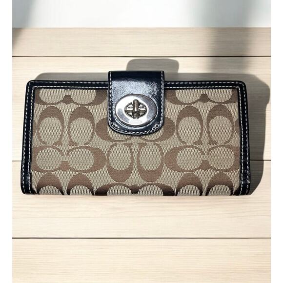 Y2K Coach F16566 Signature Jacquard North South Tote Bag & Wallet - Picture 7 of 15